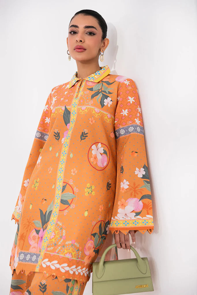 Aabyan Coat Set Signature Prints Ready To Wear Cotton 2 Piece Suit VIREL (AX-04)