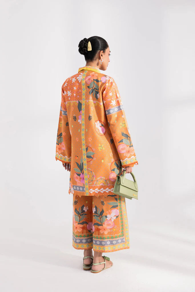 Aabyan Coat Set Signature Prints Ready To Wear Cotton 2 Piece Suit VIREL (AX-04)