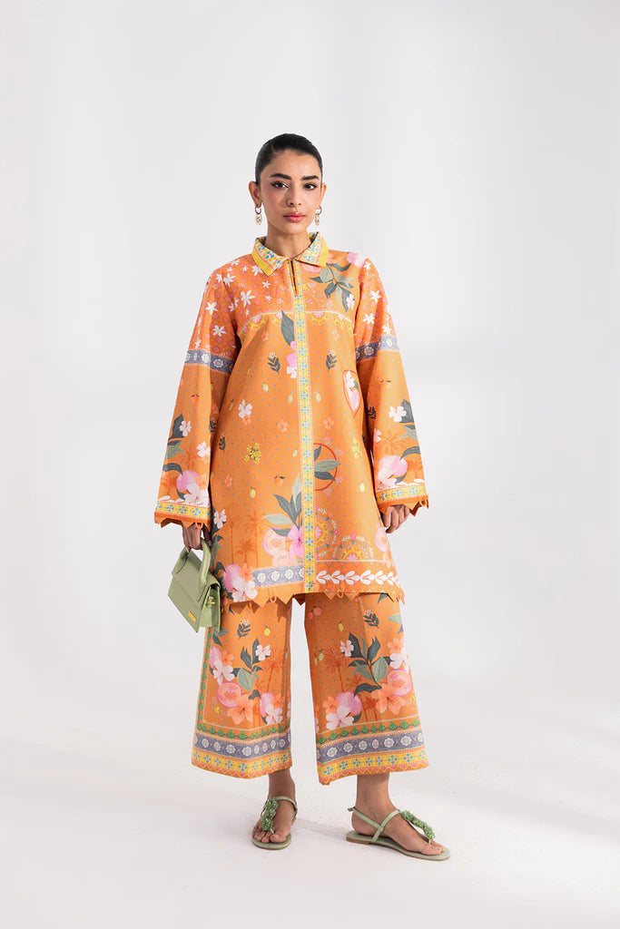 Aabyan Coat Set Signature Prints Ready To Wear Cotton 2 Piece Suit VIREL (AX-04)