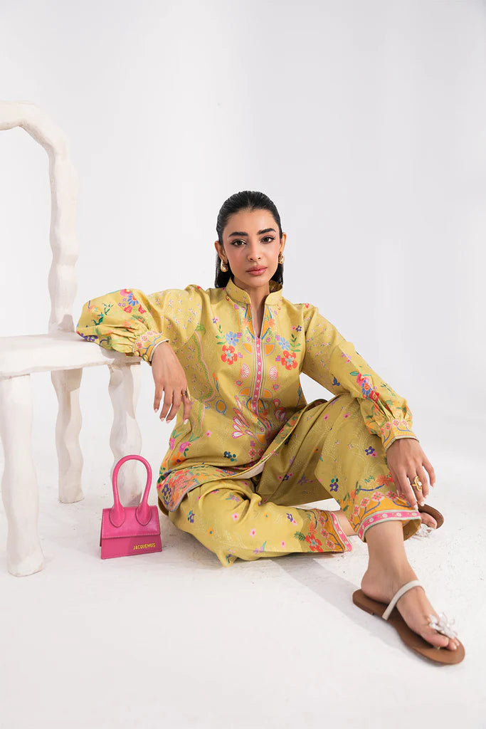 Aabyan Coat Set Signature Prints Ready To Wear Cotton 2 Piece Suit ELARA (AX-02)