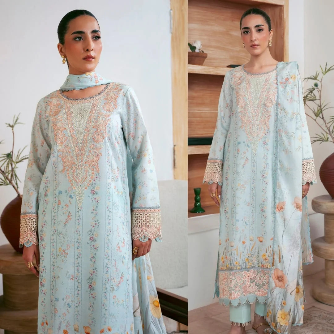 Rihana – Embroidered Dobby Lawn 3-Piece Suit (stitch)