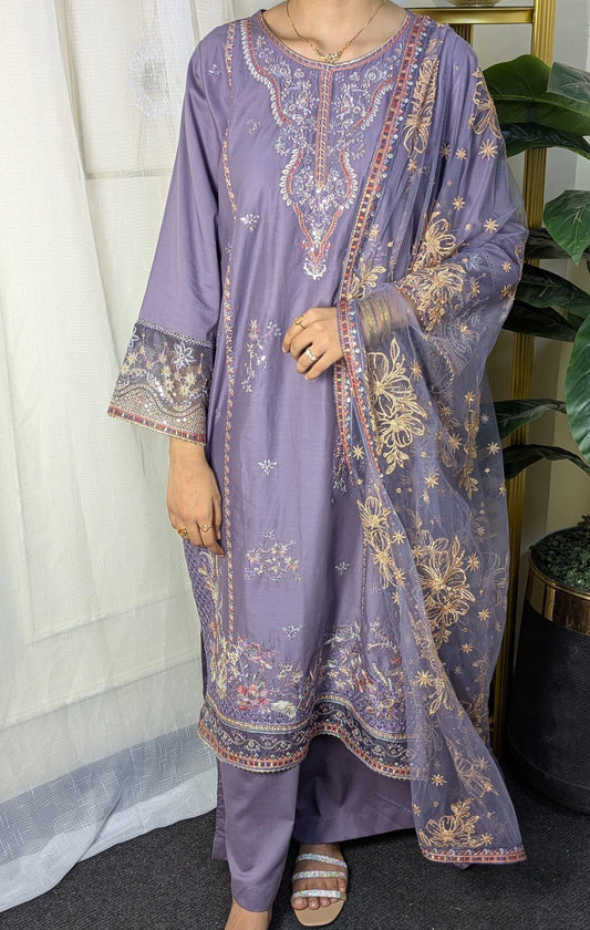 Amna Khurram Saima-Aug12 Purple Ready to wear