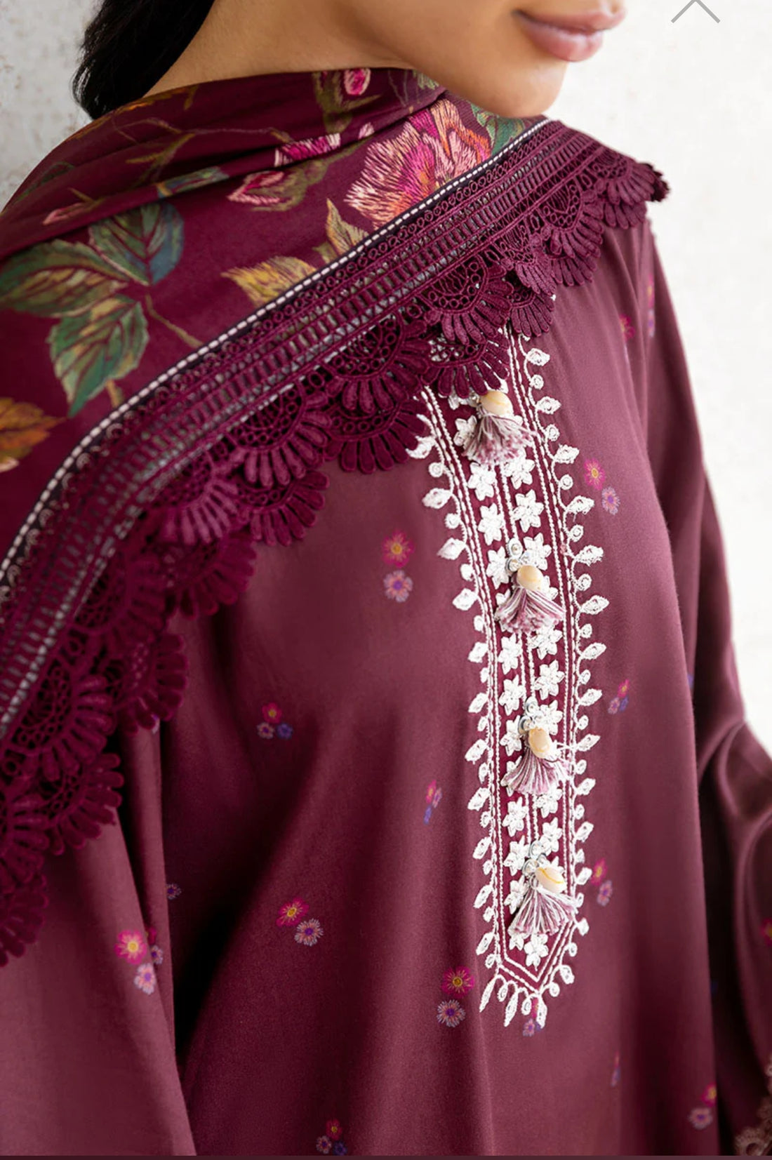 CROSS STITCH FLORAL MUSE-3PC COTTON SATIN READY TO WEAR