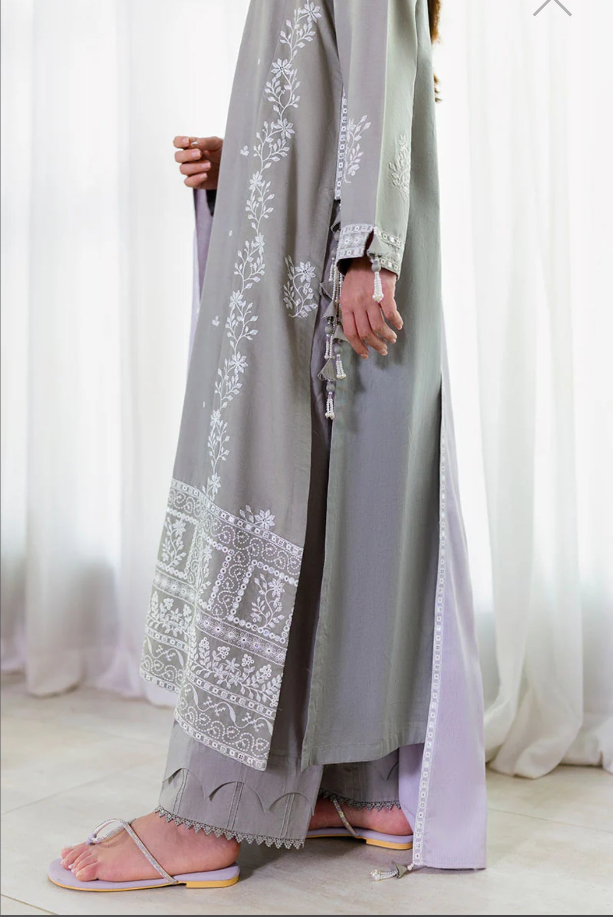 CROSS STITCH ETHEREAL VEIL-3PC COTTON SATIN READY TO WEAR