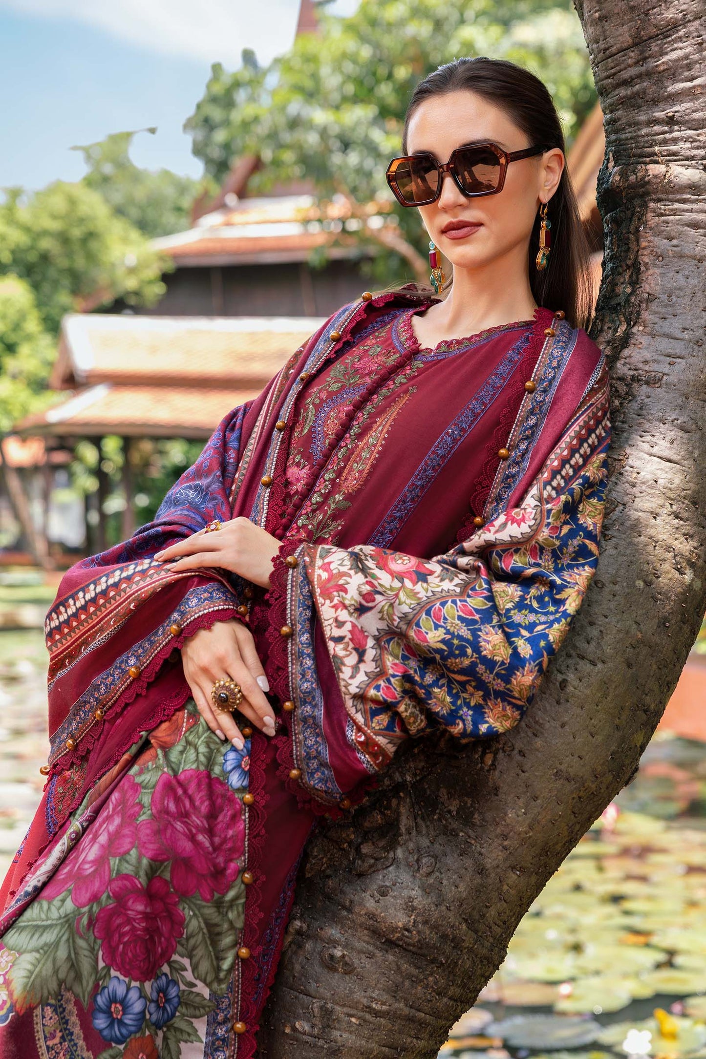 Maria b Mprints 7A Unstitched Embroidered Twill Linen 25'