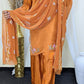Amna Khurram Orange Zimal-nov#19 3pc Raw Silk Ready to wear
