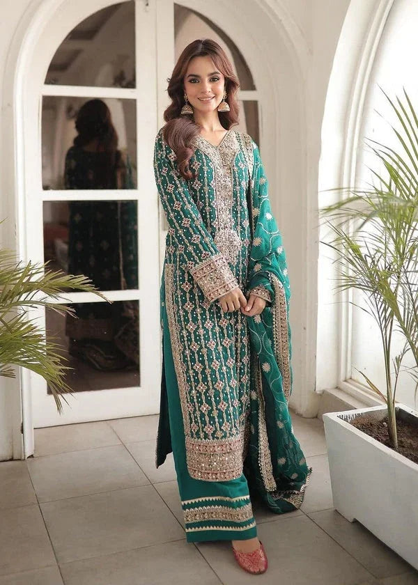 Haseens official Sea Green Ready to wear Chiffon Collection