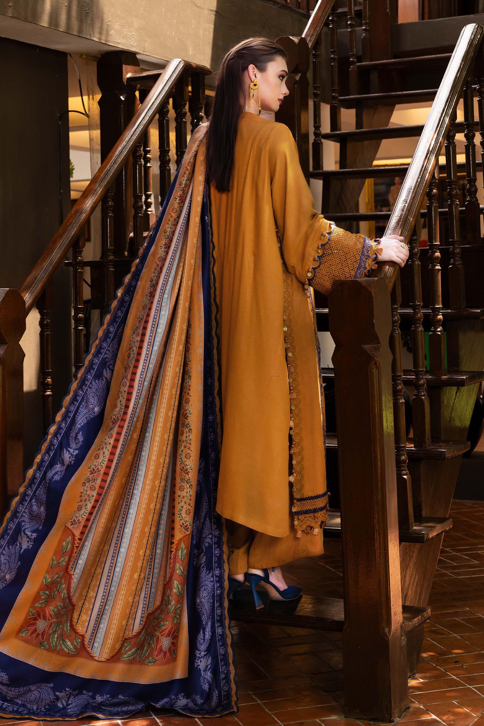 Maria b Mprints 3A Unstitched Embroidered Twill Linen 25'