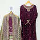 Amna Khurram Maroon Velvet 3pc Ready to wear