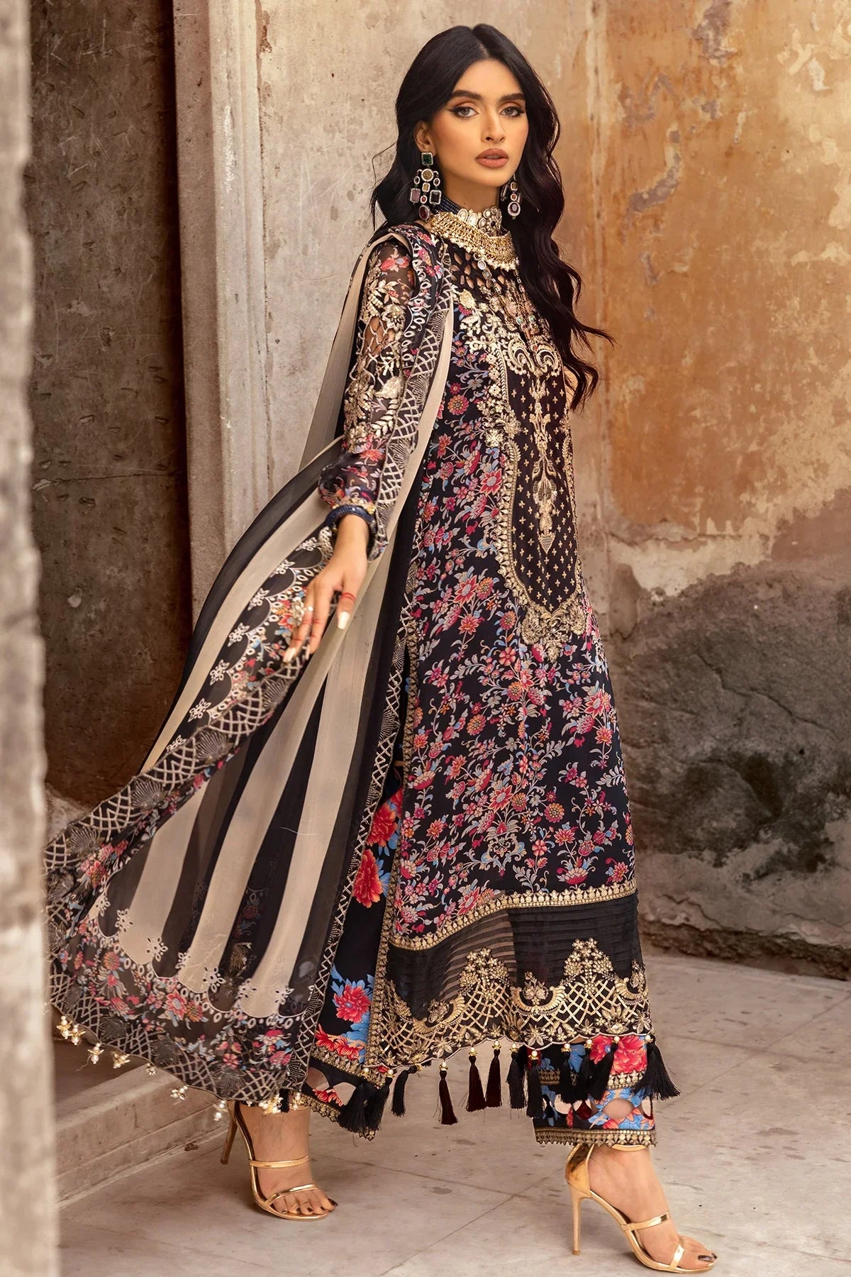 Charizma 3-PC Unstitched Luxury Chiffon Collection VSL25-09