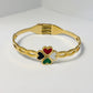 Four-Heart Clover Enamel Bangle