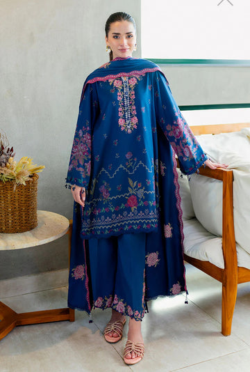 CROSS STITCH INK BLOOM-3PC COTTON SATIN READY TO WEAR