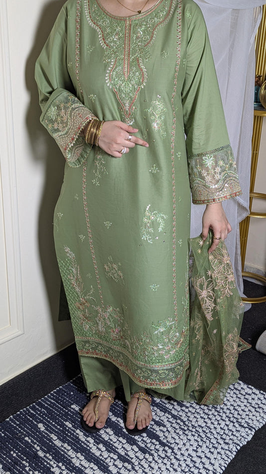 Amna Khurram Saima-Aug12 Green Ready to wear
