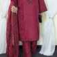 Amna Khurram Red Zimal-nov#7 3pc Raw Silk Ready to wear