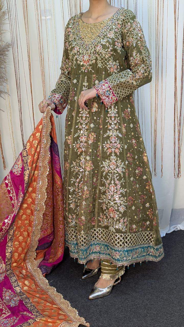 Sajni D-3 Olive Festive Ready To Wear