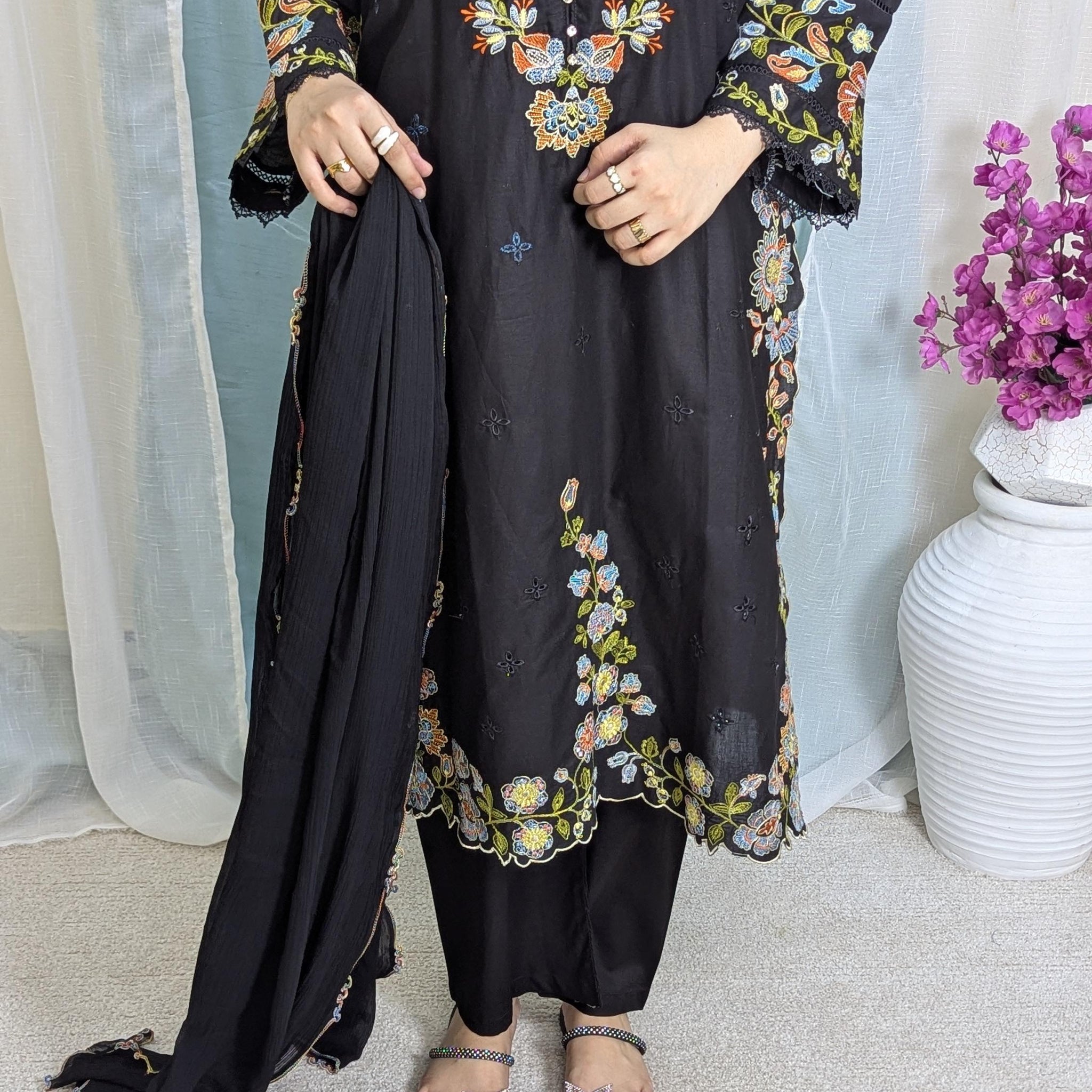 Amna Khurram Zimal-Aug7 Black Ready to wear