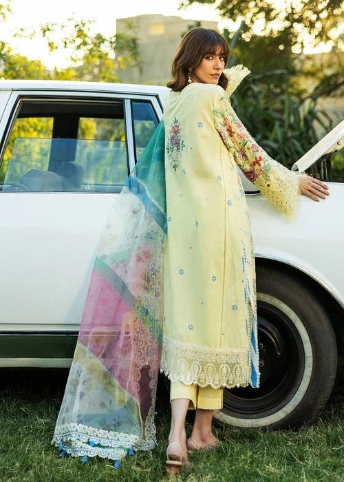 Sadaf Fawad Khan D03-B MID SUMMER EVENING Siraa Embroidered Lawn Unstitched 3Pc Suit