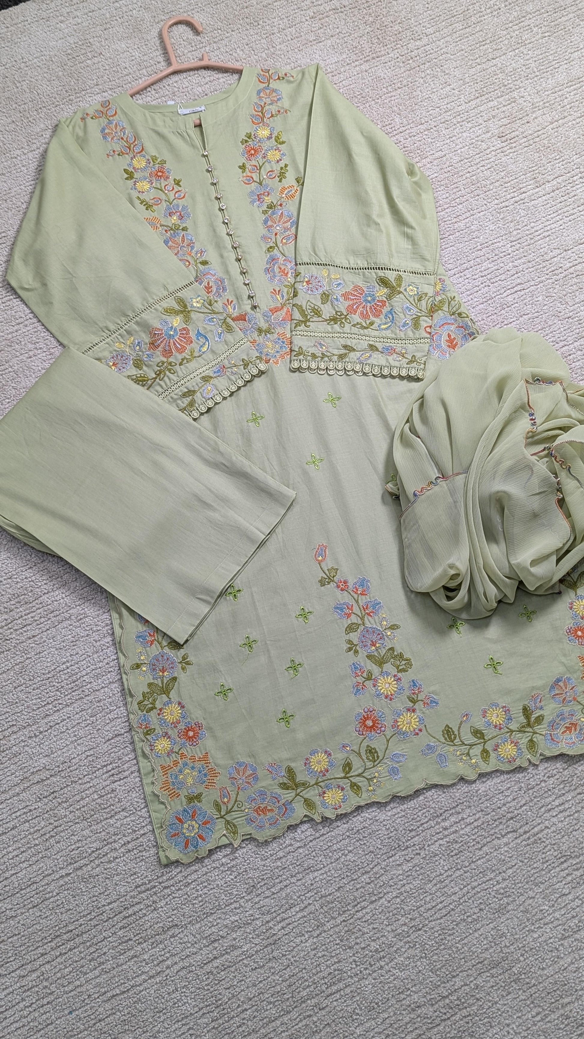 Amna Khurram Zimal-Aug7 Green Ready to wear