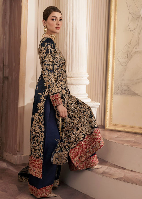 Haseens Official Amira Navy Blue Chiffon Collection