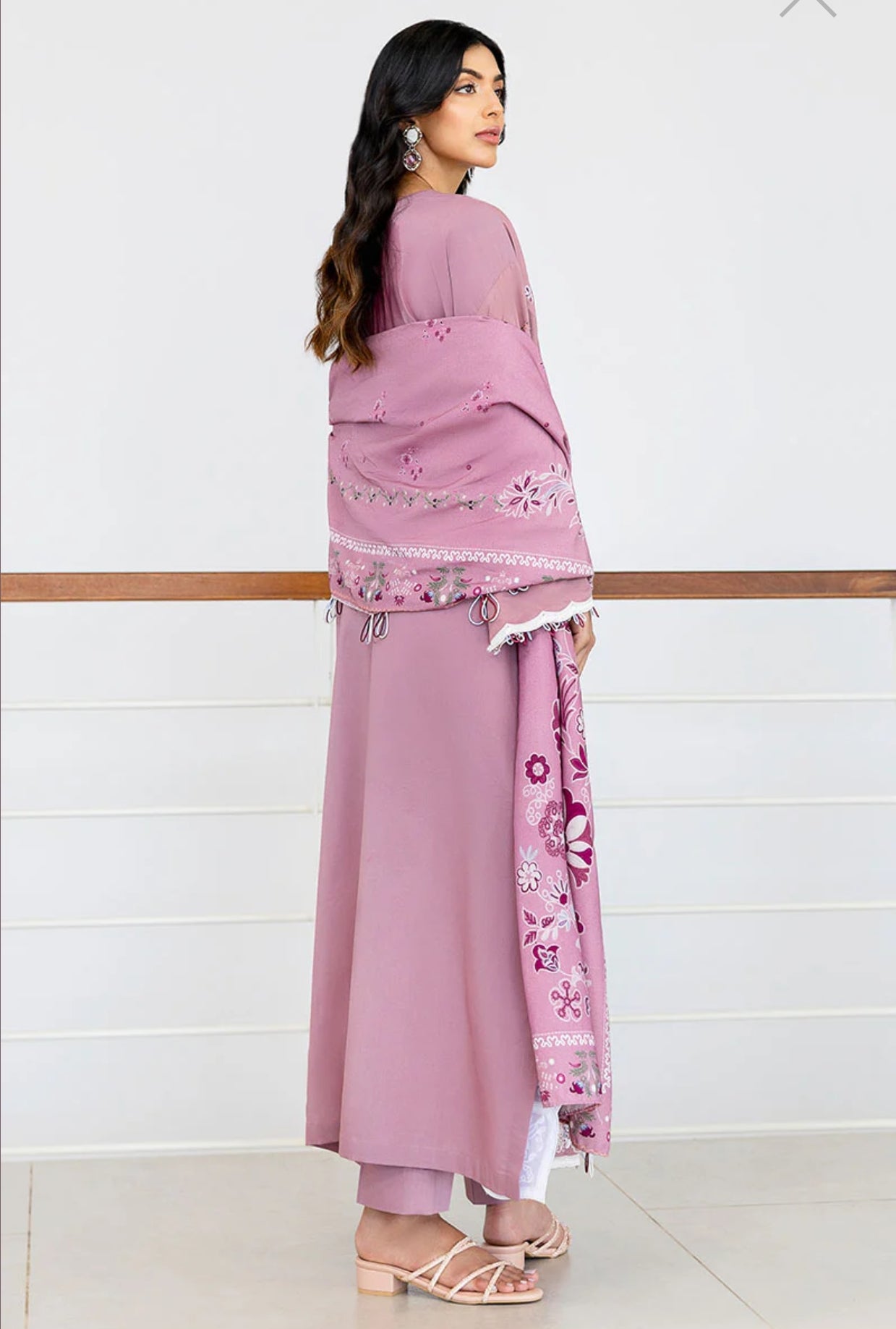 CROSS STITCH ANTIQUE BLUSH-3PC COTTON SATIN READY TO WEAR