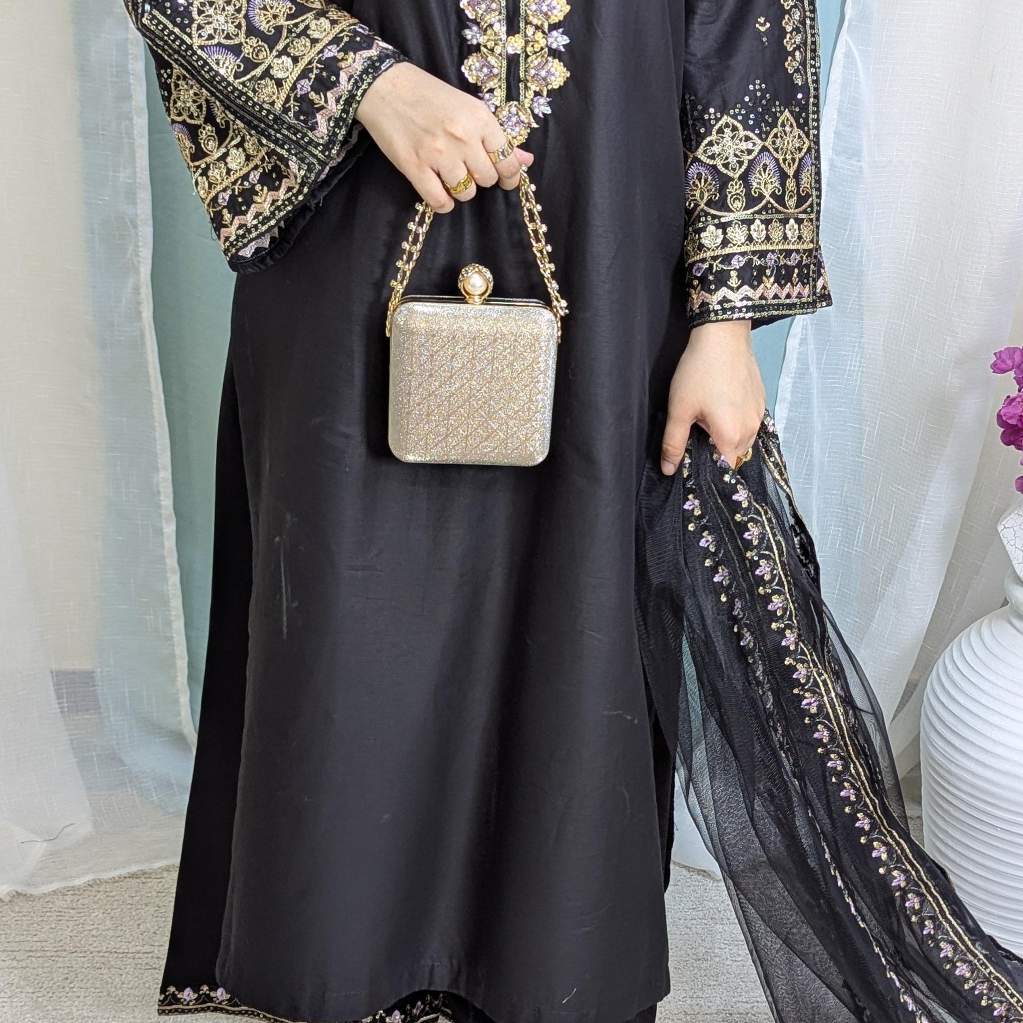 Amna Khurram Saima-Aug1 Black Ready to wear