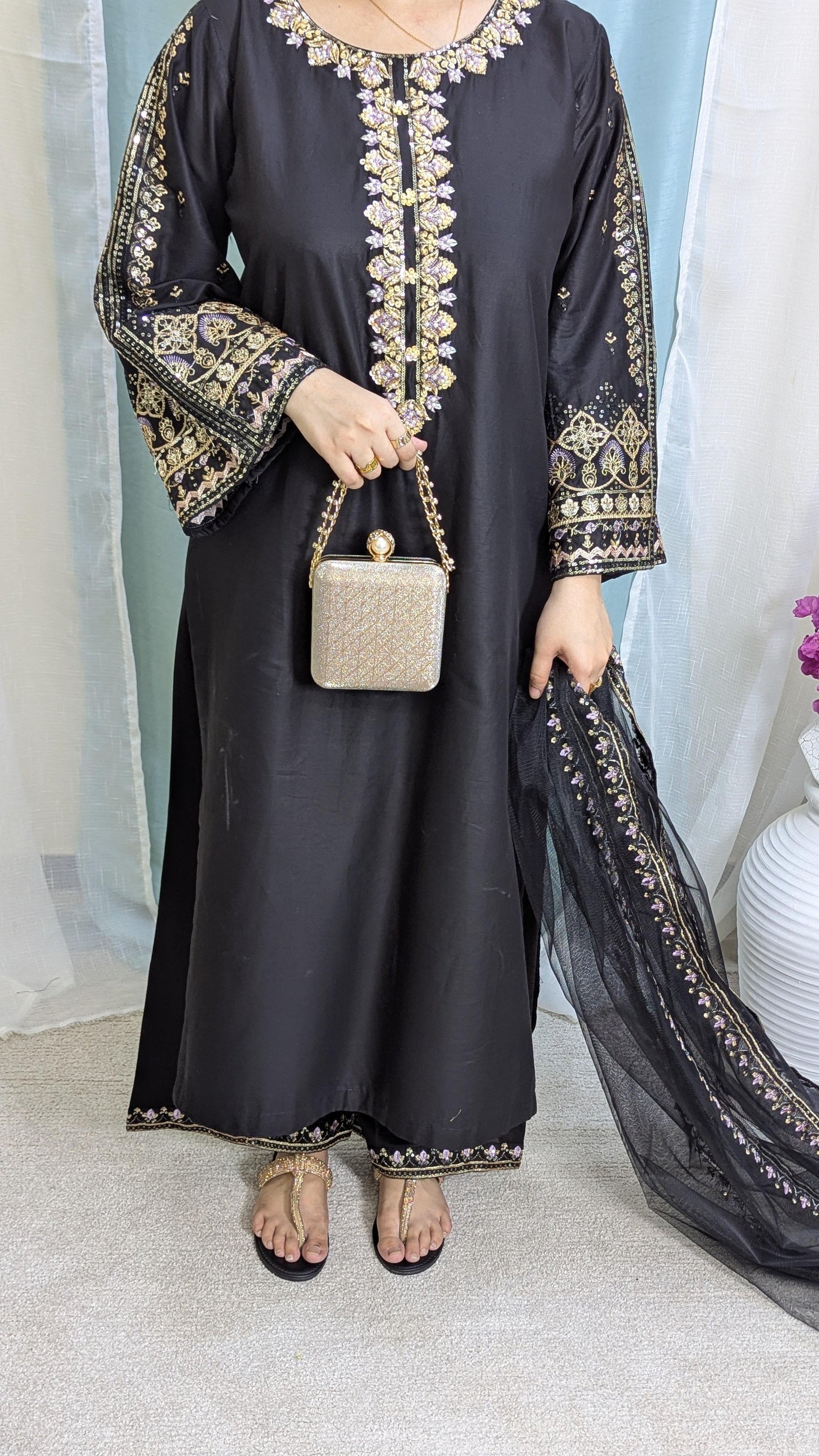 Amna Khurram Saima-Aug1 Black Ready to wear