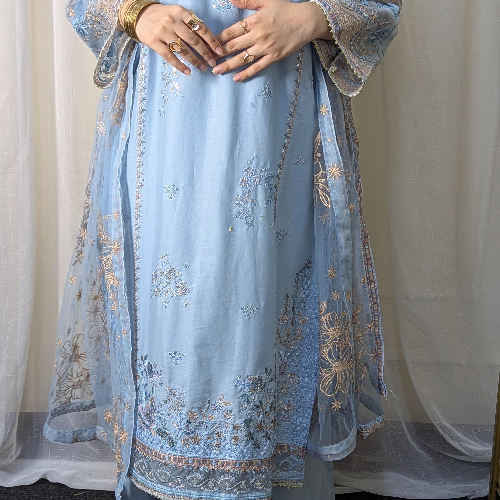 Amna Khurram Saima-Aug12 Blue Ready to wear