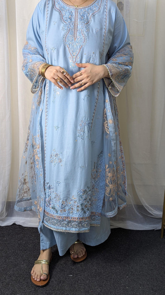 Amna Khurram Saima-Aug12 Blue Ready to wear