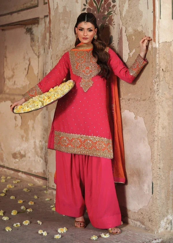 Haseens Official Jashan shocking Pink Chiffon Collection