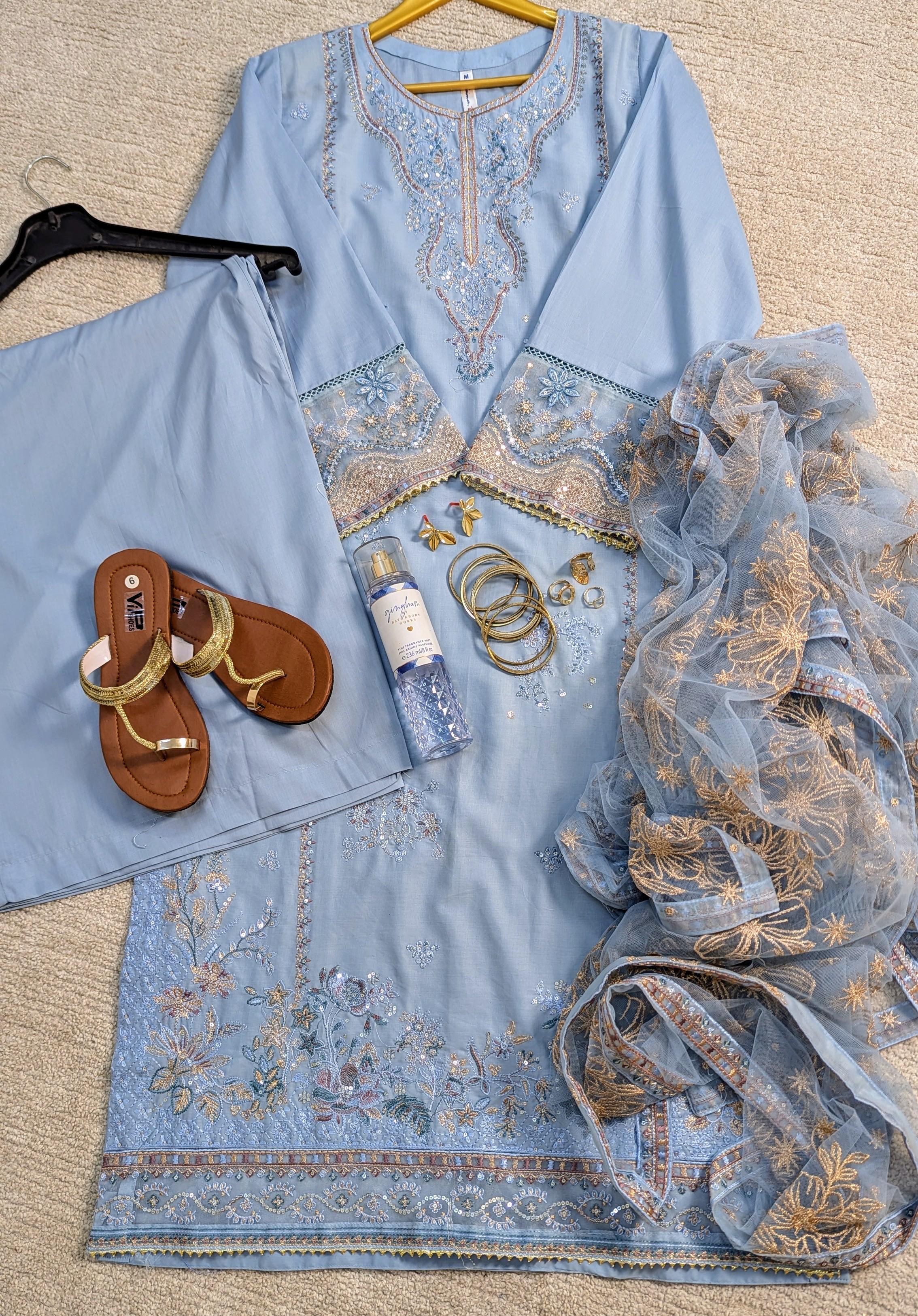 Amna Khurram Saima-Aug12 Blue Ready to wear