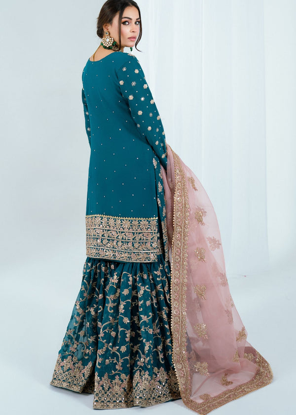 Haseens official Blue Ready to wear Chiffon Collection