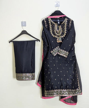 Amna Khurram SAIMA B AS SEP 04 Black Ready to wear Silk