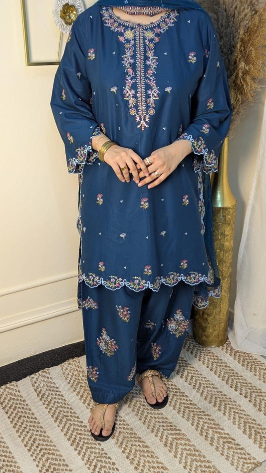 Amna Khurram Saima-Aug3 Blue Ready to wear