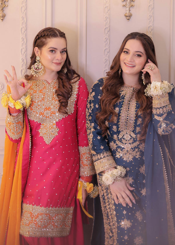 Haseens Official Jashan shocking Pink Chiffon Collection
