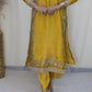 Amna Khurram Yellow Zimal-nov#25 3pc Raw Silk Ready to wear
