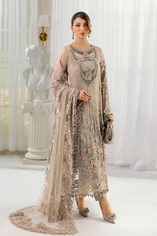 Maria B MPC-25-107 3 Piece Unstitched Embroidered Chiffon Suit