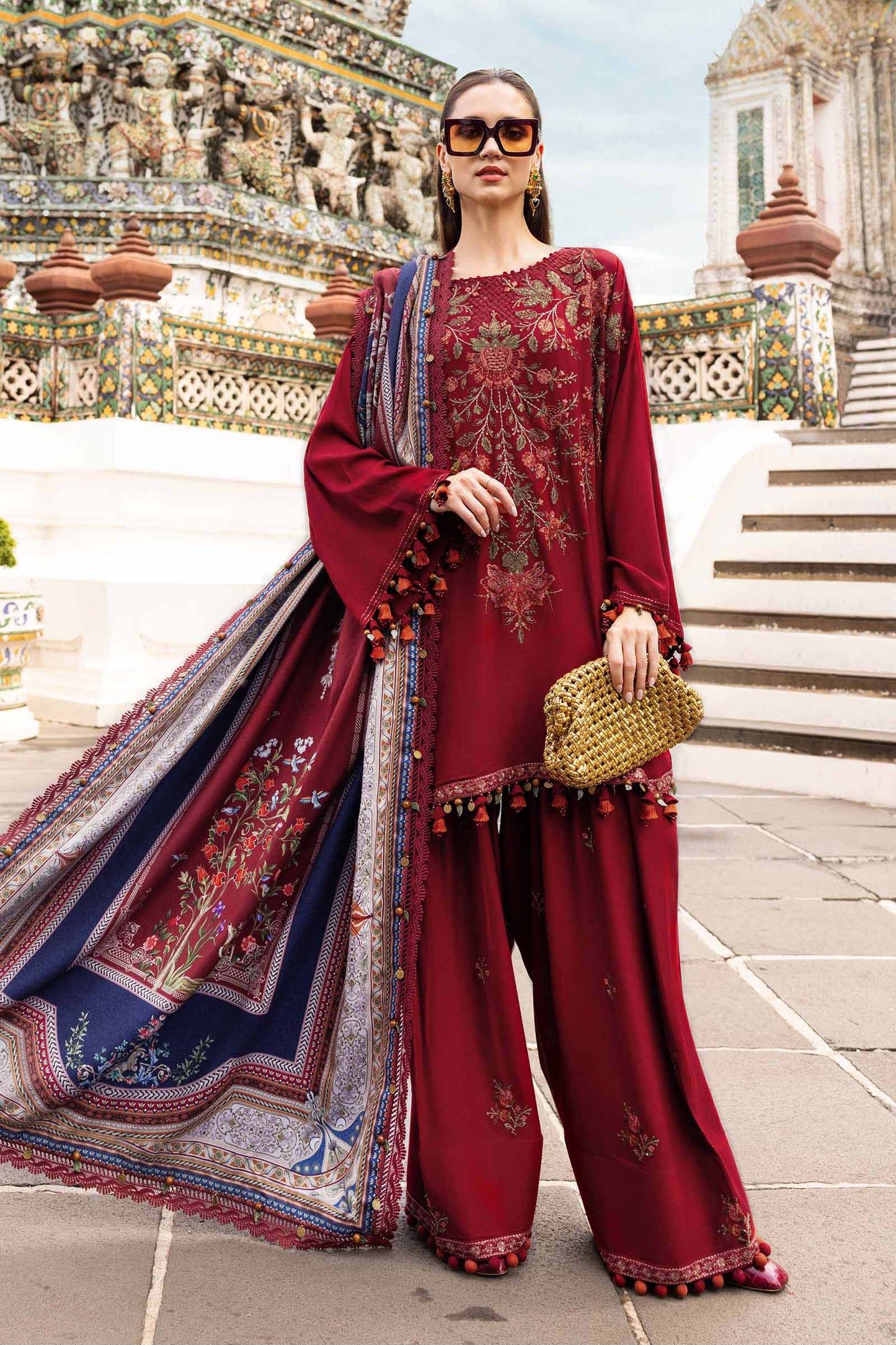 Maria b Mprints 5A Unstitched Embroidered Twill Linen 25'