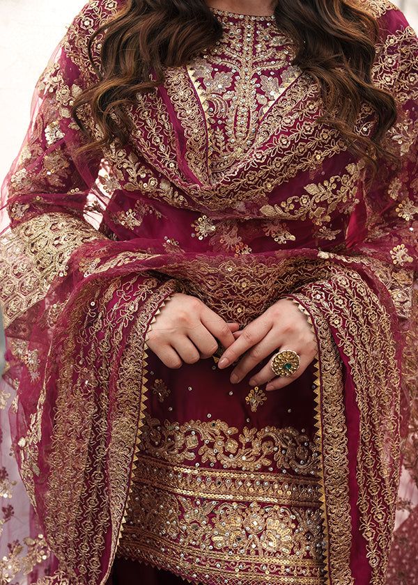 Haseens official Shocking Pink Ready to wear Chiffon Collection