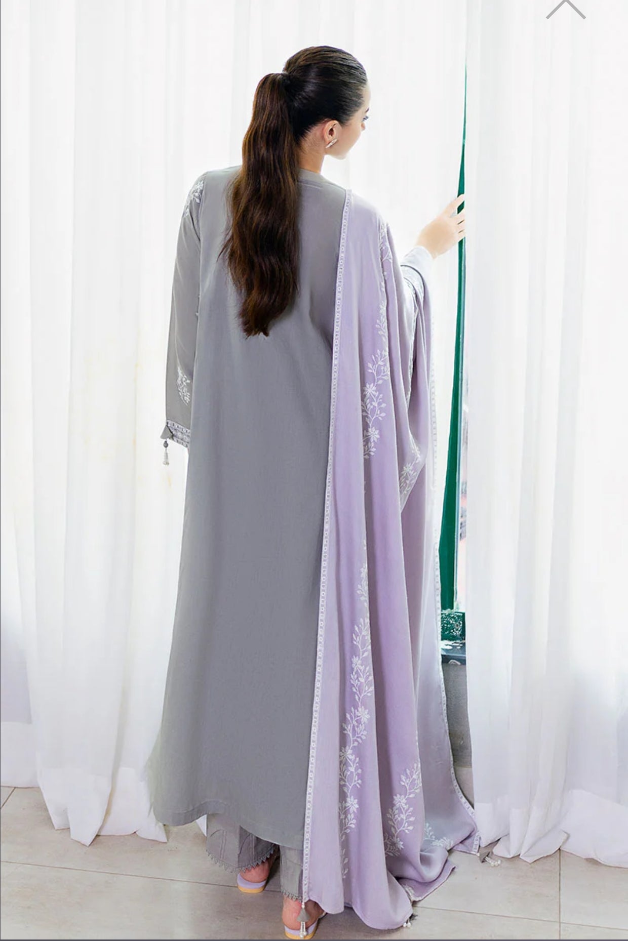 CROSS STITCH ETHEREAL VEIL-3PC COTTON SATIN READY TO WEAR