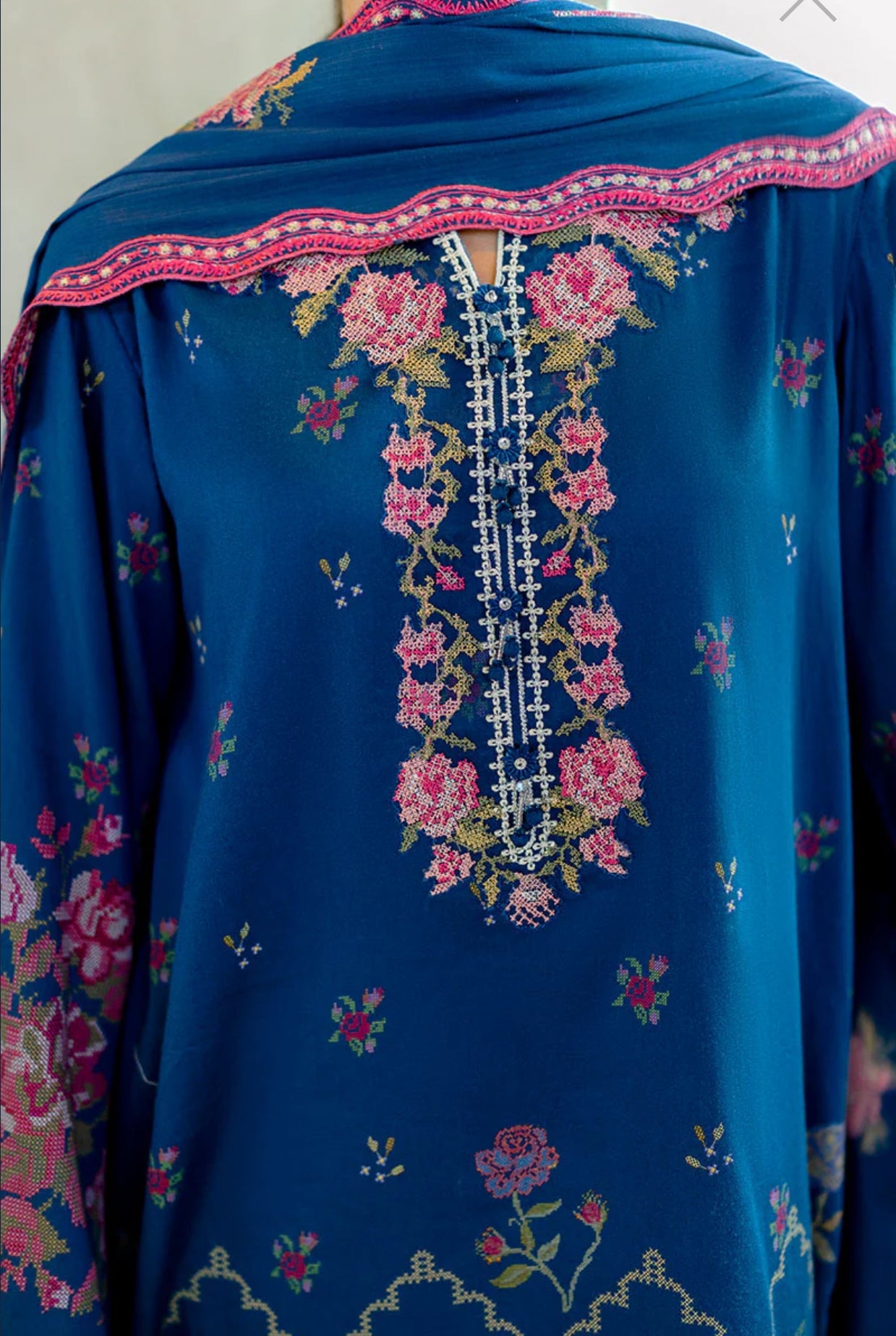 CROSS STITCH INK BLOOM-3PC COTTON SATIN READY TO WEAR