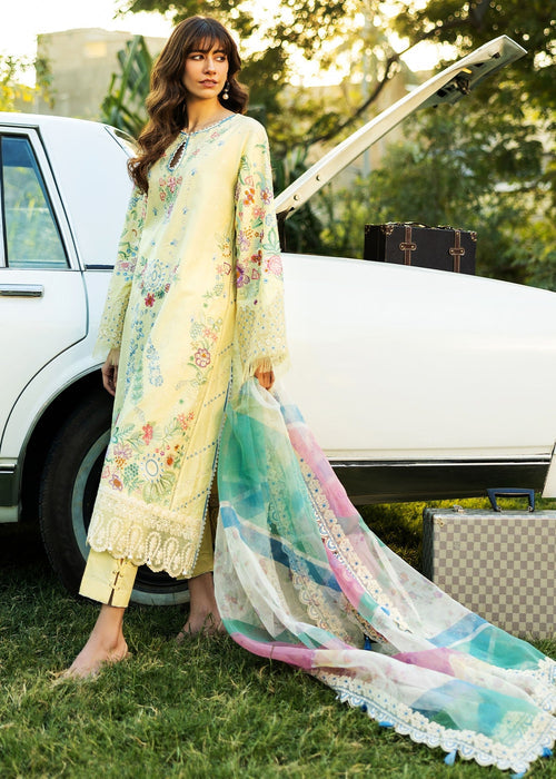 Sadaf Fawad Khan D03-B MID SUMMER EVENING Siraa Embroidered Lawn Unstitched 3Pc Suit