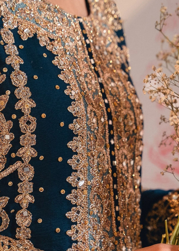 Haseens official Teal Ready to wear Chiffon Collection