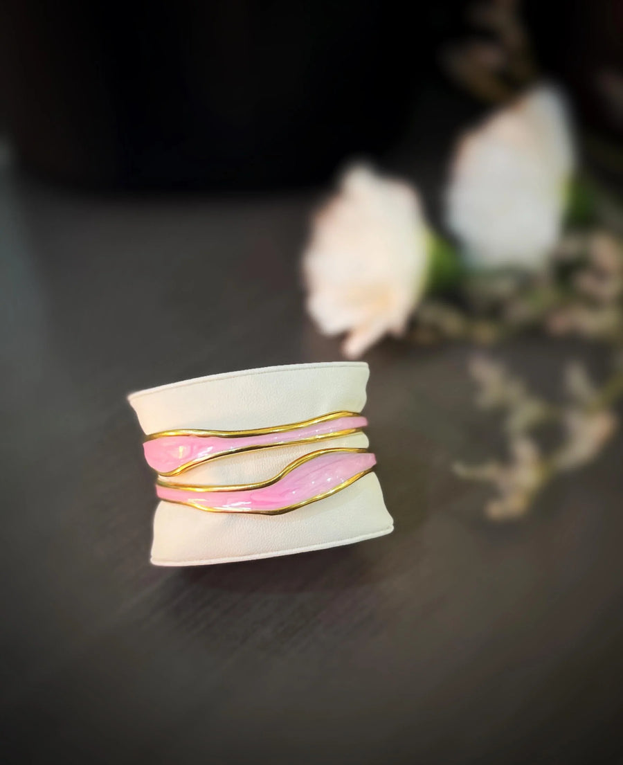 Wavy Enamel Cuff Bracelet