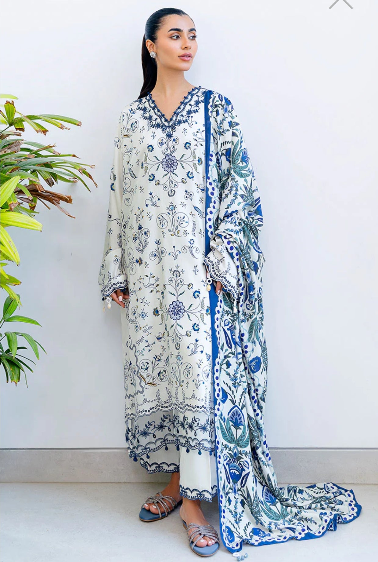 CROSS STITCH IVORY ORCHID-3PC COTTON SATIN READY TO WEAR