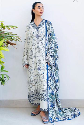 CROSS STITCH IVORY ORCHID-3PC COTTON SATIN READY TO WEAR