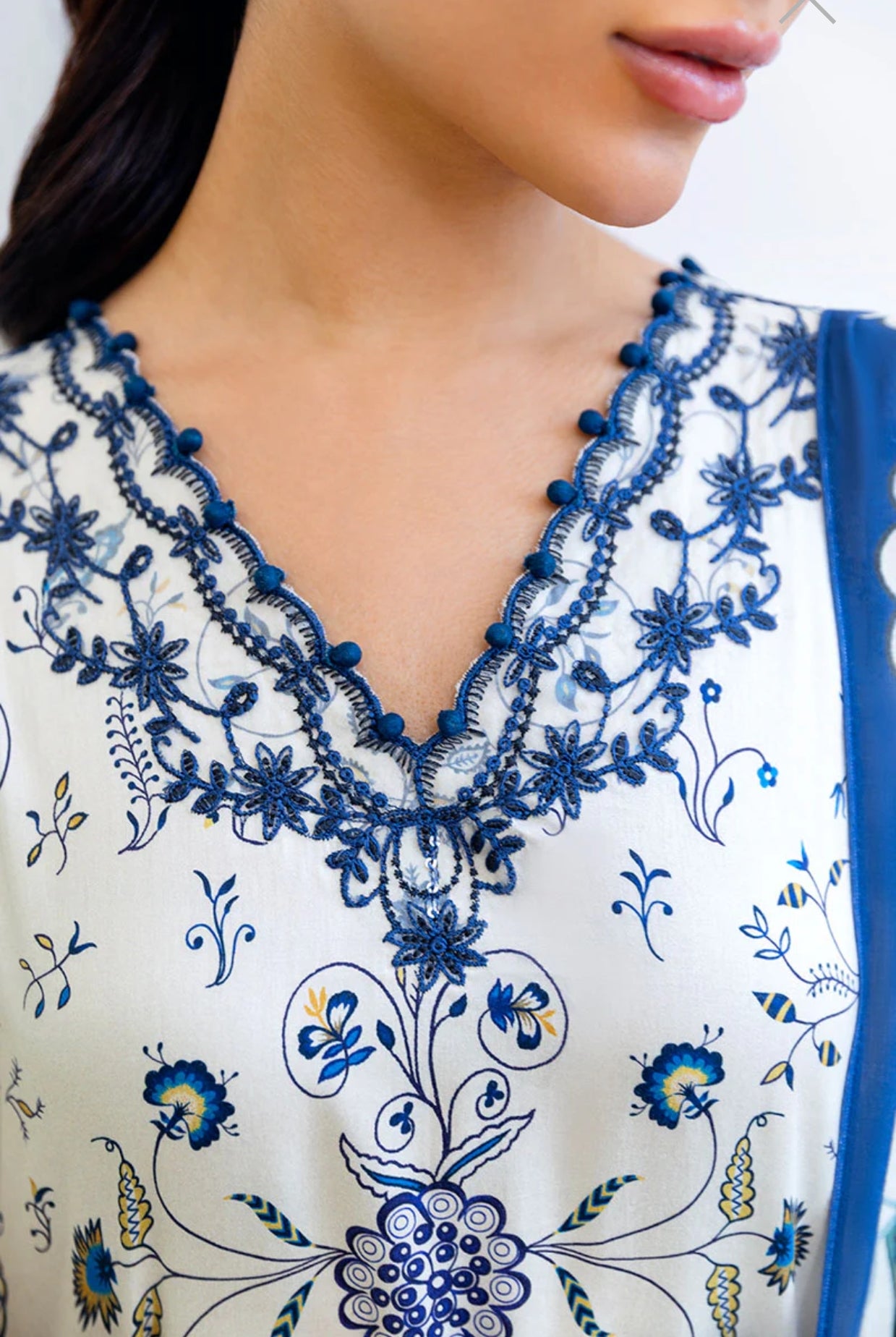 CROSS STITCH IVORY ORCHID-3PC COTTON SATIN READY TO WEAR