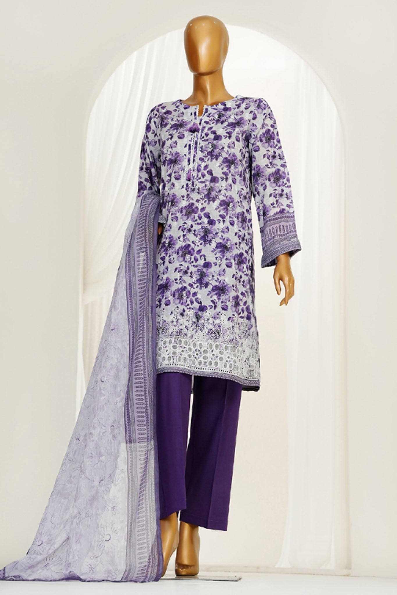 Printkari By HZ LPK-3P-502 Stitched 3 Piece Chikankari Vol-04 Collection'2025