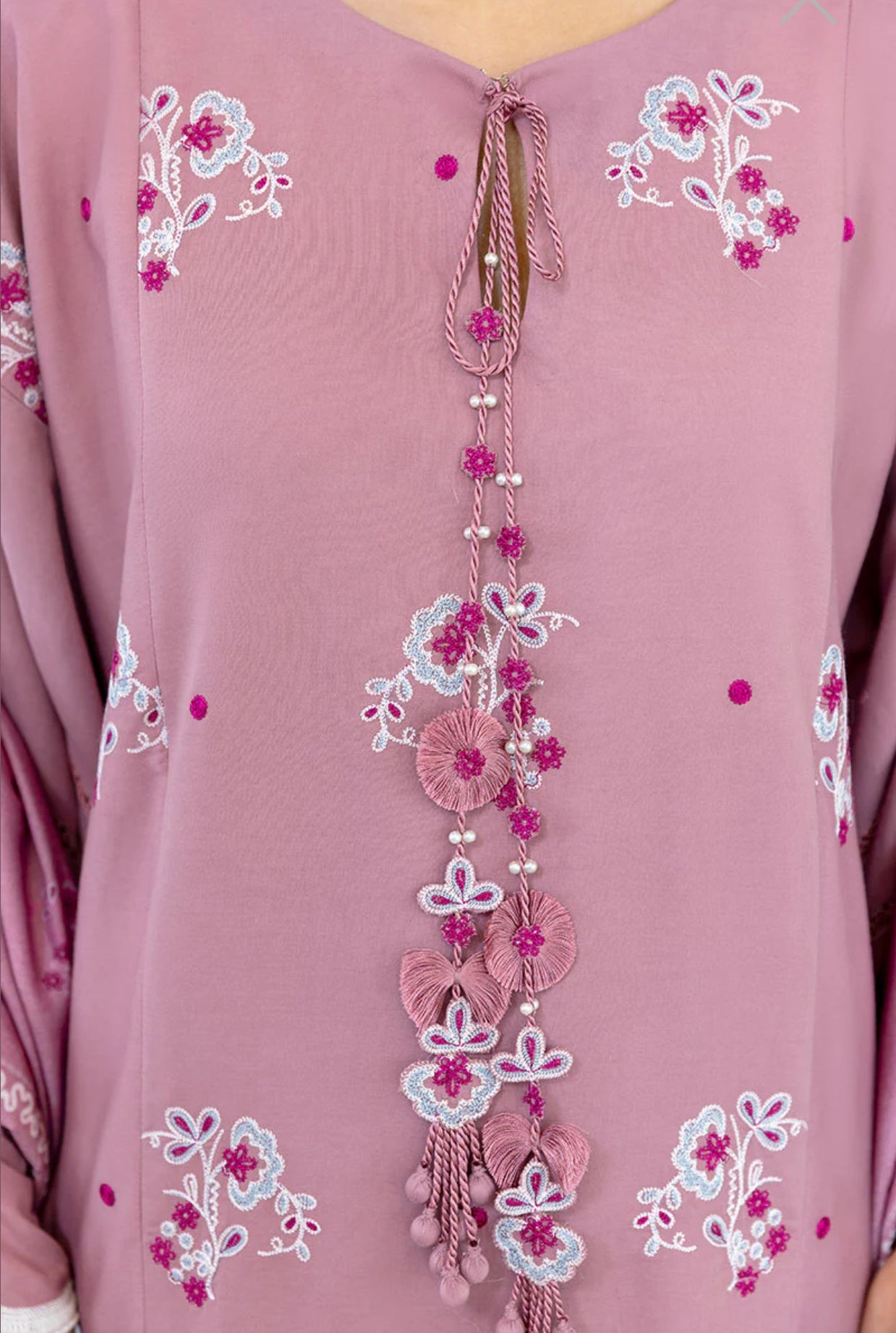 CROSS STITCH ANTIQUE BLUSH-3PC COTTON SATIN READY TO WEAR