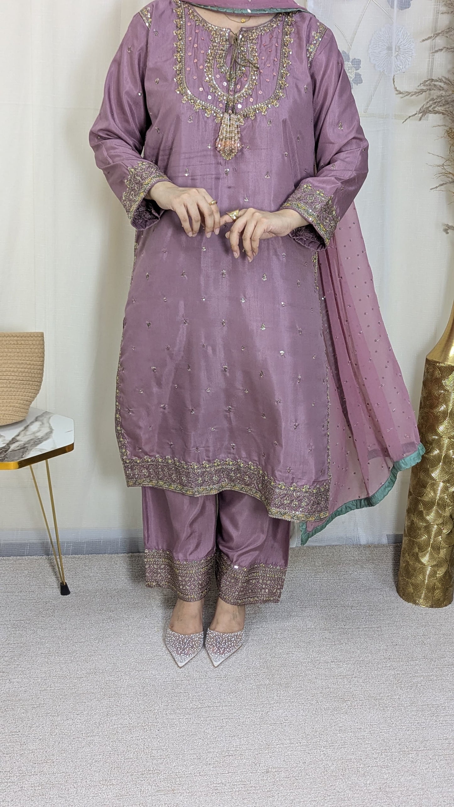 Amna Khurram SAIMA B AS SEP 04 Pink Ready to wear Silk