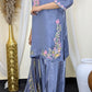 Amna Khurram Gray Zimal-nov#19 3pc Raw Silk Ready to wear